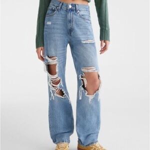 Aeropostale Distressed High Rise Baggy Jeans size 2 y2k 90’s
